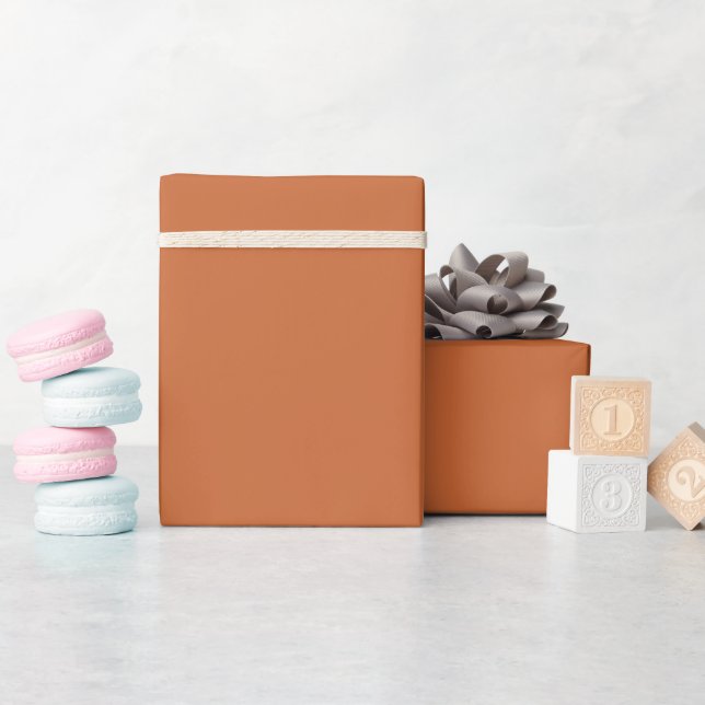 Papier Cadeau Couleur solide clair Burnt Orange (Baby Shower)
