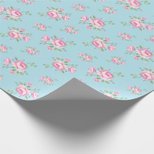 Papier Cadeau Couleur solide du motif floral Rose seulement Wrap