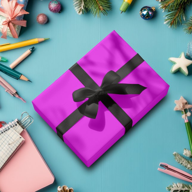 Papier Cadeau Couleur solide Fuchsia | Classique | Élégant (Créateur téléchargé)