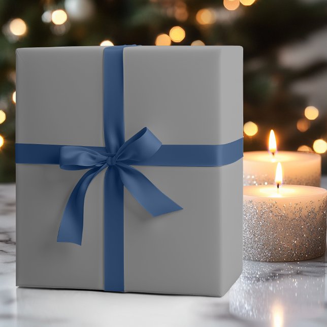 Papier Cadeau Couleur solide gris-blanc | Classique | Élégant (Créateur téléchargé)