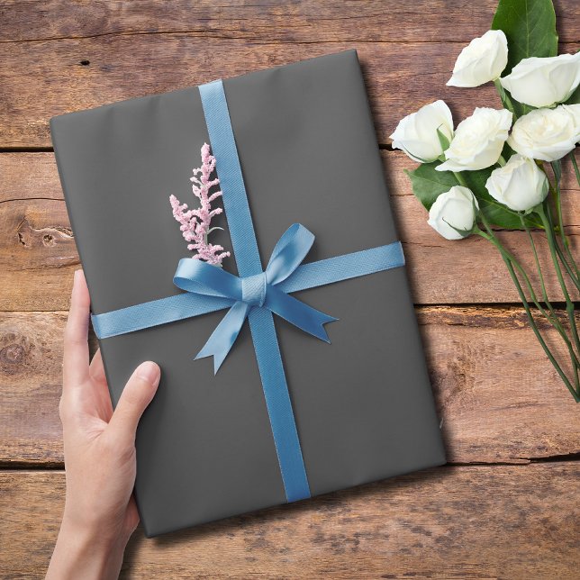 Papier Cadeau Couleur solide gris charbon | Classique | Élégant (Créateur téléchargé)