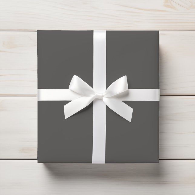 Papier Cadeau Couleur solide gris foncé en pierre (Créateur téléchargé)