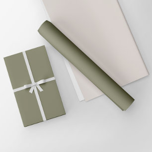 Papier Cadeau Couleur solide minimaliste Terre vert olive