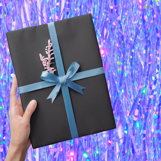 Papier Cadeau Couleur solide noire (Créateur téléchargé)