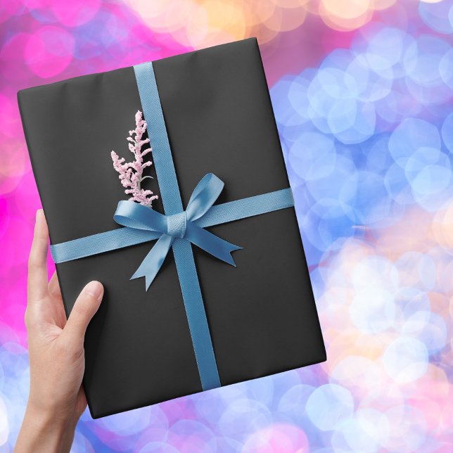 Papier Cadeau Couleur solide noire Eerie (Créateur téléchargé)