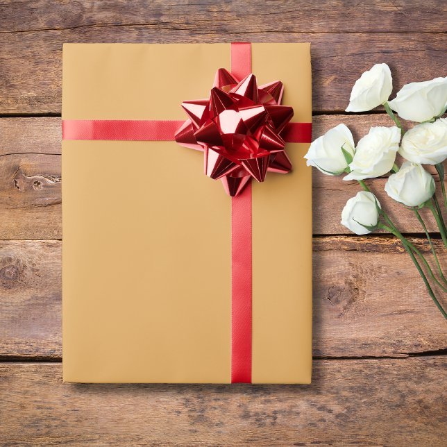 Papier Cadeau Couleur solide or tournesol | Classique | Élégant (Créateur téléchargé)