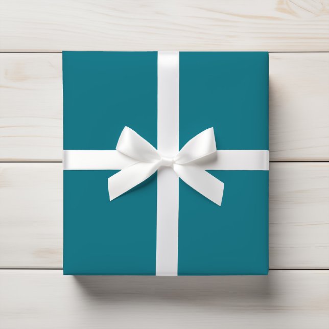 Papier Cadeau Couleur solide Peacock bleu turquoise Turquoise pr (Créateur téléchargé)