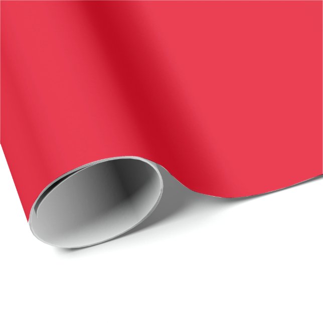 Papier Cadeau Couleur solide rouge (Coin rond)