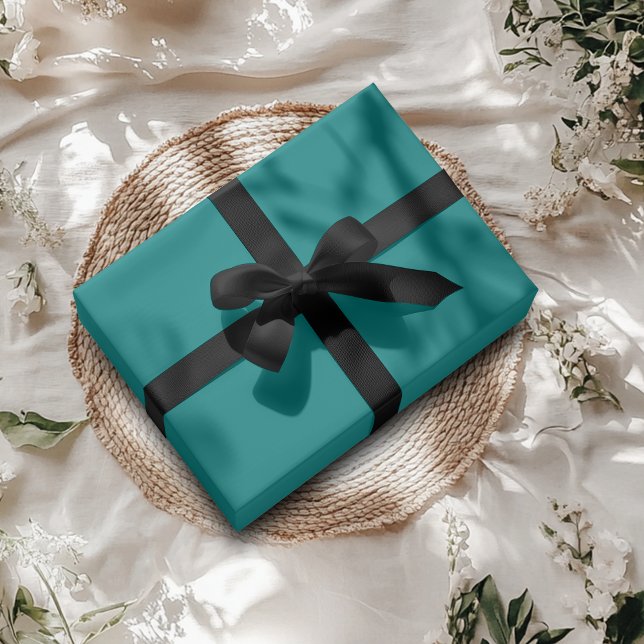 Papier Cadeau Couleur solide turquoise | Classique | Élégant (Créateur téléchargé)