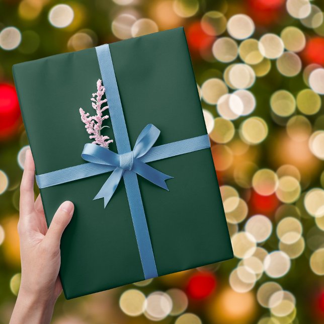 Papier Cadeau Couleur solide vert foncé (Créateur téléchargé)