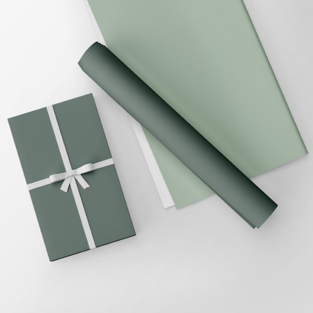 Papier Cadeau Couleur solide vert gris foncé (Créateur téléchargé)