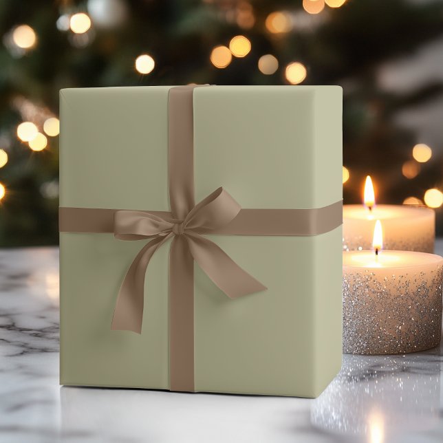 Papier Cadeau Couleur solide verte Sage | Classique | Élégant (Créateur téléchargé)