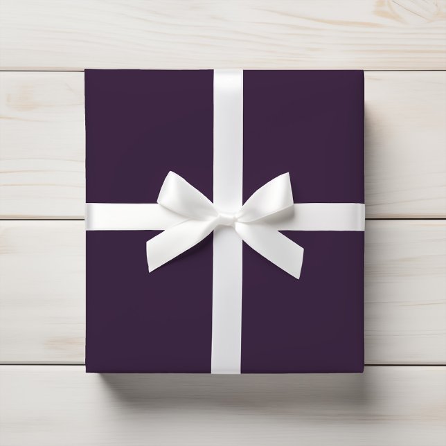 Papier Cadeau Couleur solide violette prune riche profonde (Créateur téléchargé)