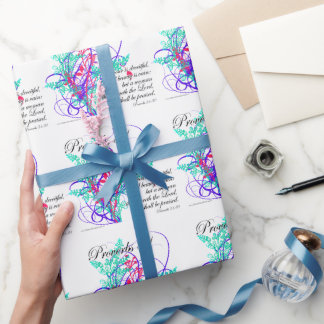 Papier Cadeau Couleur Swirl Chrétienne Femme Virtuelle