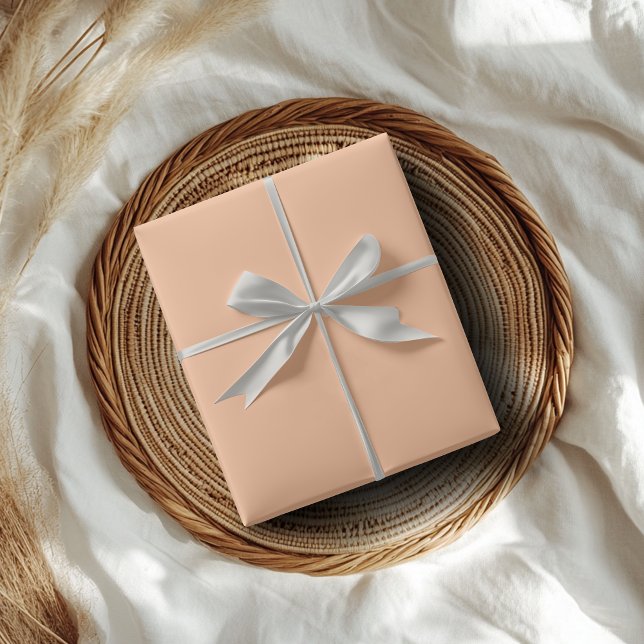 Papier Cadeau Couleur Tendance Peach Fuzz Uni | Élégant (Créateur téléchargé)