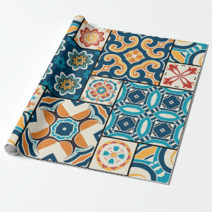 Papier Cadeau Couleur traditionnelle portugaise ornée
