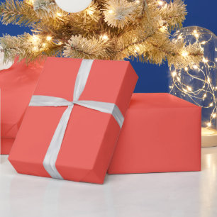 Papier Cadeau Couleur Uni Corail Vivant 