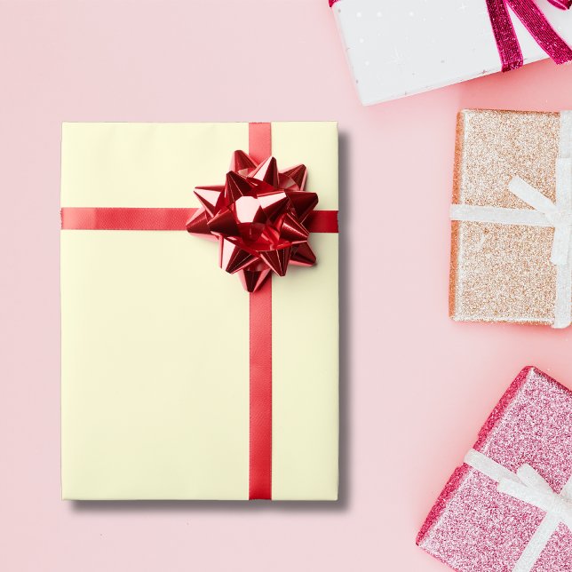 Papier Cadeau Couleur Uni Crème | Classique | Élégant (Créateur téléchargé)