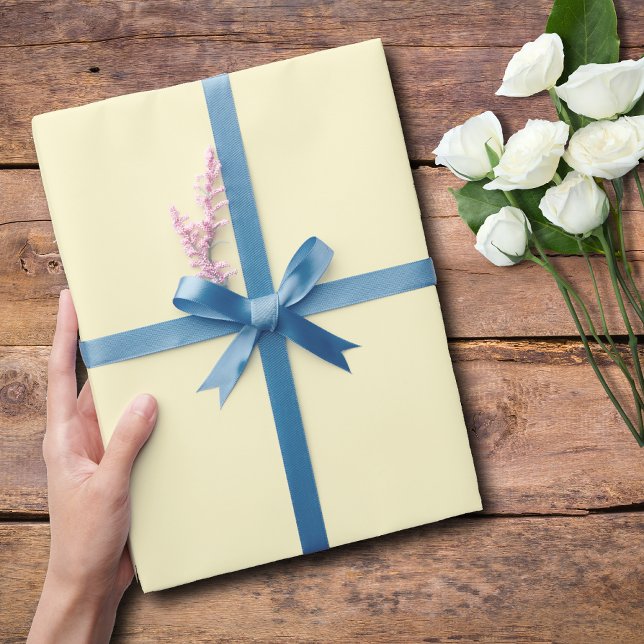 Papier Cadeau Couleur uni jaune pastel | Classique | Élégant (Créateur téléchargé)