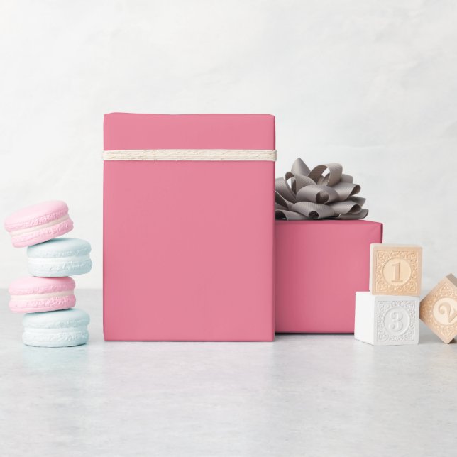 Papier Cadeau Couleur uni rose Bubblegum (Baby Shower)