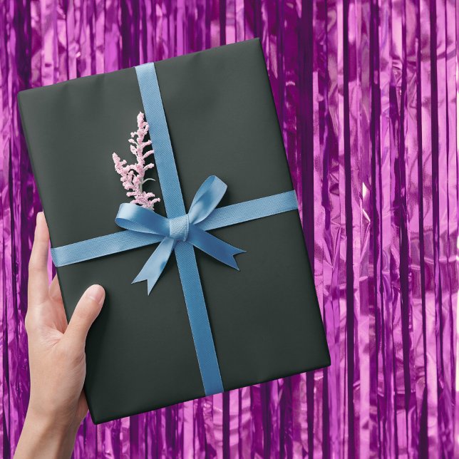 Papier Cadeau Couleur uni verte foncée de la jungle (Créateur téléchargé)