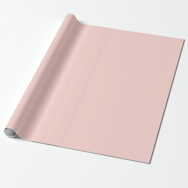 Papier Cadeau Couleur unie rose pâle blush  (Déroulé)