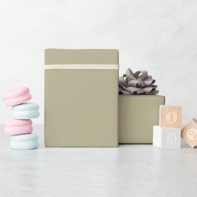 Papier Cadeau Couleur unie vert Sage (Baby Shower)