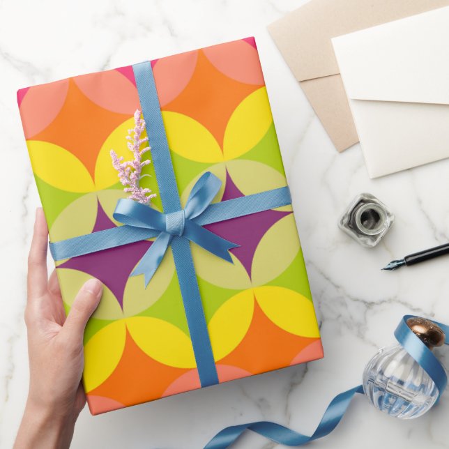 Papier Cadeau Couleurs amusantes Hippie motif fête envelopper (Cadeaux)