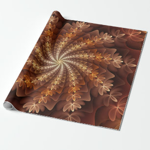 Papier Cadeau Couleurs chaudes, motif d'art fractal moderne trip