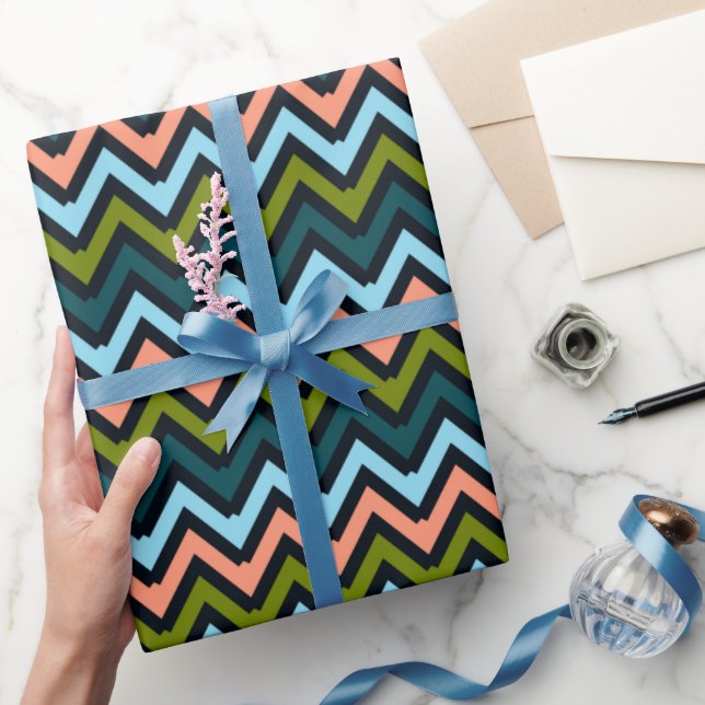Papier Cadeau Couleurs Chevron (Cadeaux)