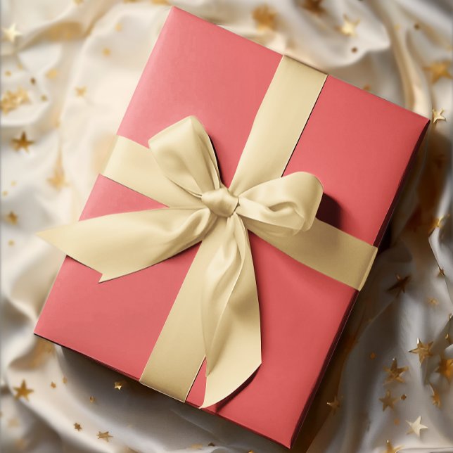 Papier Cadeau Couleurs classiques - Rouge doux - Rouleau solide (Créateur téléchargé)