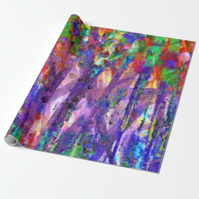Papier Cadeau Couleurs dansantes artistiques (Déroulé)