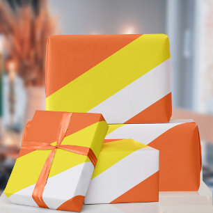 Papier Cadeau Couleurs de bonbons en forme de maïs rayés orange