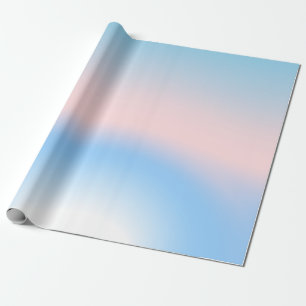 Papier Cadeau Couleurs de dégradé radial bleu pastel et rose