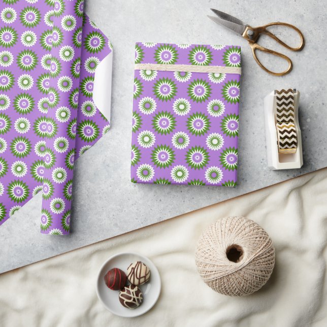 Papier Cadeau Couleurs de fierté genderqueer / fleur violette (Artisanat)