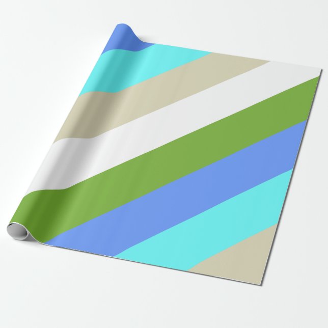 Papier Cadeau Couleurs de plage rayées de Sint Maarten (Déroulé)