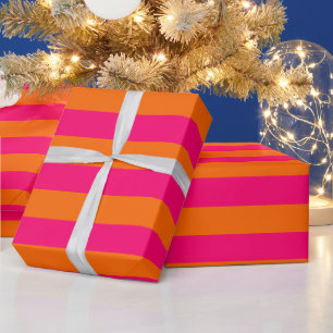 Papier Cadeau Couleurs DIY 2” Prépa Rayure Rose Orange Framboise