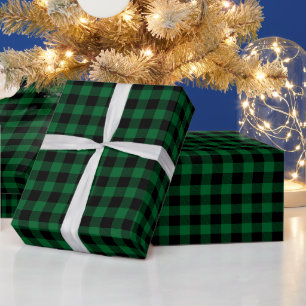 Papier Cadeau Couleurs DIY Buffalo Plaid Tartan SM SV Forêt Noir