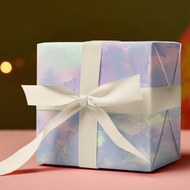 Papier Cadeau Couleurs douces Aquarelle rose Lilac-Bleu (Créateur téléchargé)
