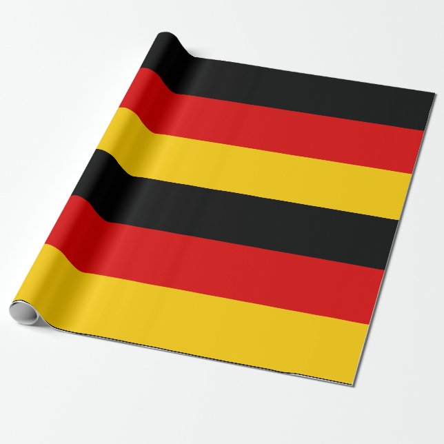 Papier Cadeau Couleurs du drapeau allemand Noir Rouge Or 5" Gril (Déroulé)