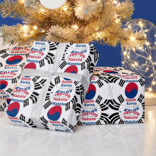 Papier Cadeau Couleurs du drapeau national sud-coréen Art Imprim