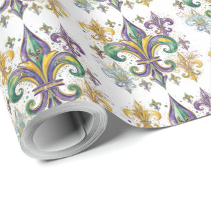 Papier Cadeau Couleurs élégantes de Mardi Gras découpage