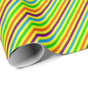 Papier Cadeau Couleurs Enfants Fous 01-Striped Enveloppement Cad