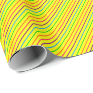 Papier Cadeau Couleurs Enfants Fous 04-Striped Enveloppement Cad