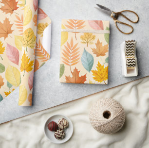 Papier Cadeau Couleurs pastel d'automne 02
