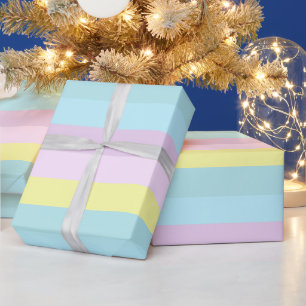 Papier Cadeau Couleurs pastel jaunes bleues violettes personnali