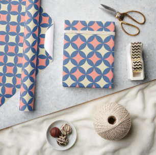 Papier Cadeau Couleurs rétro Mi-Siècle Cercles modernes