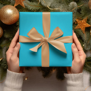 Papier Cadeau Couleurs Tendances - Couleur Cyan Vive - Rouleau S