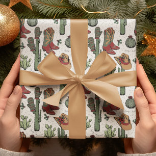 Papier Cadeau Country Cowboy Howdy Noël