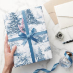 Papier Cadeau Country Vintage Christmas Toile de Jouy Blue<br><div class="desc">Papier à enveloppement bleu Country Vintage Christmas Toile de Jouy.</div>